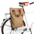 Canvas and Leather Bicycle Bag Pannier Shopping Tote Bag